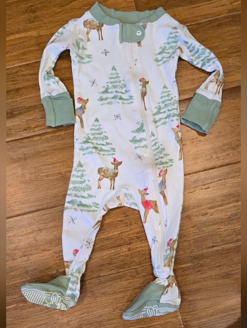 Burt's Bees Baby Reindeer & Tree Footie Pajama Playsuit